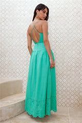 Winery On The Coast Maxi Dress Green