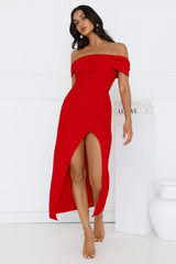 Isolde Off Shoulder Maxi Dress Red