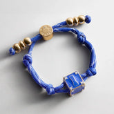 Block Party Varsity Number Custom Bracelet - Cobalt Single Digit