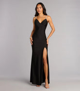 Eve V-Neck Rhinestone Lace-Up Formal Dress