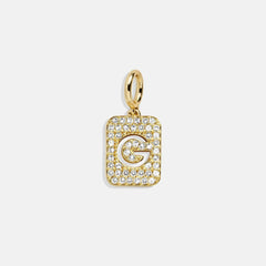 Block Pavé Initial Cluster Charm - G