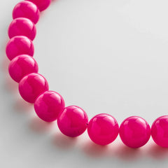 Mini Jane Beaded Necklace - Fuchsia Agate Bead