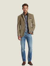 Men’s Tailored Blazer – Notched Lapel Design with Front Button Closure