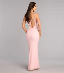 Maya Beaded Sequin Column Formal Dress
