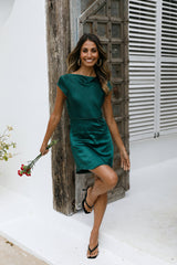 Positions Satin Dress Jade