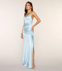 Casey Satin Low Back Mermaid Formal Dress