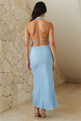 Late Night Season Maxi Skirt Blue