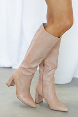 BILLINI Elanor Knee High Boots Rose Clay Croc