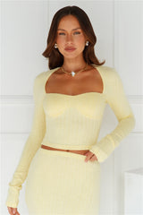 Warmth Of Sunshine Long Sleeve Crop Top Lemon