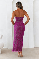 Sparkle Now Glitter Midi Dress Purple