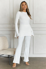 Cozy Holidays Long Sleeve Ribbed Top Cream