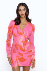 Luxe Boat Party Mini Dress Pink