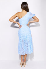 In Full Bloom Mesh Midi Dress Blue