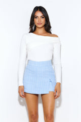 Snowflakes Falling Knit Top White