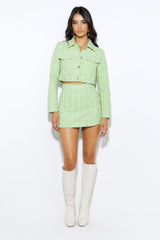 Classic Tweed Skort Green