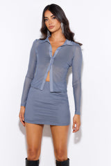 Inspired By Me Mesh Top Grey
