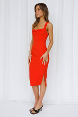 Nights Of Passion Midi Dress Red