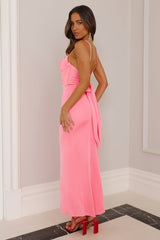 Going With The Flow Midi Dress Pink