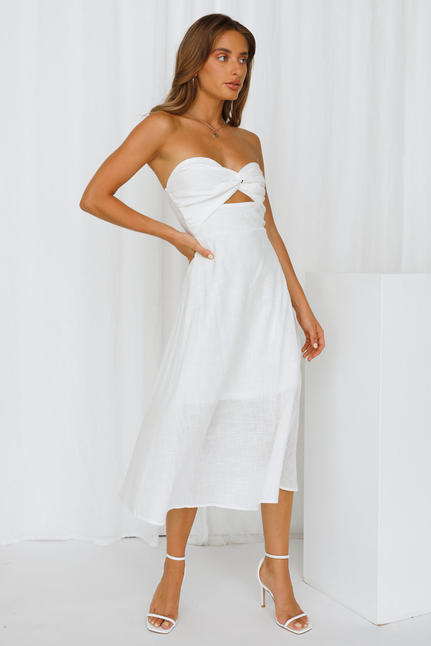 High Note Midi Dress White