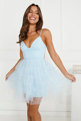 Into The Glam Tulle Mini Dress Blue