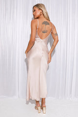 Forever Feels Like This Satin Maxi Dress Champagne