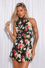 On Film Satin Romper Black