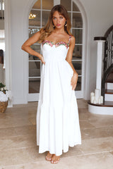 Garden Delight Maxi Dress White