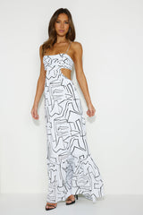 Made Me Twist Maxi Dress White