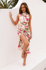Love From Far Midi Dress Beige