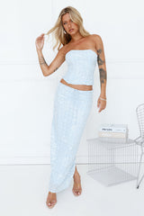 LIONESS She's All That Strapless Top Sky Blue