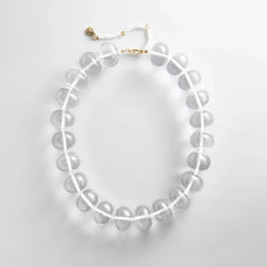 Joan Semi-Precious Necklace - Clear/White