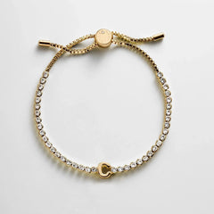 Block Letter Tennis Bracelet - Initial Tennis Bracelet