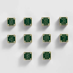 Block Party Varsity Number Custom Bracelet - Dark Green Double Digit