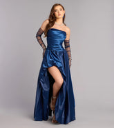 Grace Satin A-Line Bubble Formal Dress