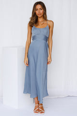 Jane Midi Dress Dusty Blue