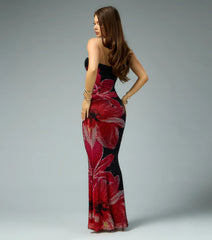 Melony Floral Beaded Formal Dress