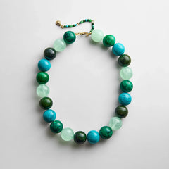 Jane Beaded Necklace - Blue Multi Bead