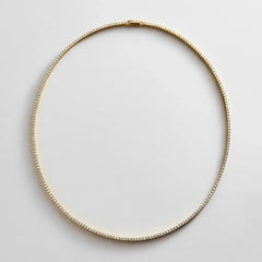 Billie Gold Tennis Necklace - Gold Plated Brass