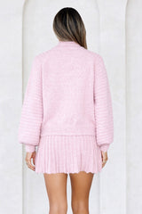 Seasonal Style Knit Sweater Pink