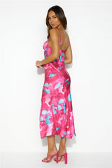 Silky Silhouette Midi Dress Pink