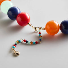Jane Beaded Necklace - Red/Blue Multi
