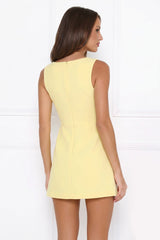 Flirty Florals Mini Dress Yellow