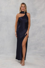 Satin Neck Scarf Navy