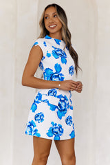 Into The Blossom Mini Dress Blue