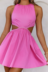 Golden Glimpse Mini Dress Pink