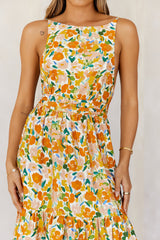 Floral Whispers Maxi Dress Orange