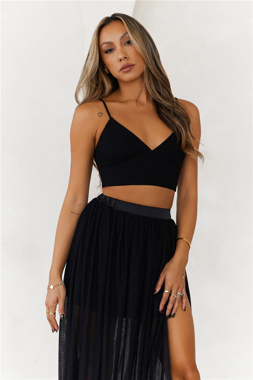 Daylight Parties Crop Top Black
