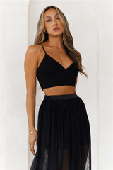 Daylight Parties Crop Top Black
