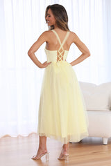 Fairytale World Midi Dress Lemon