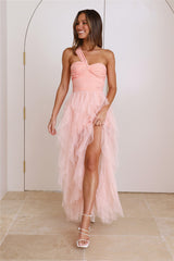 Lavish Style Tulle Maxi Dress Pink